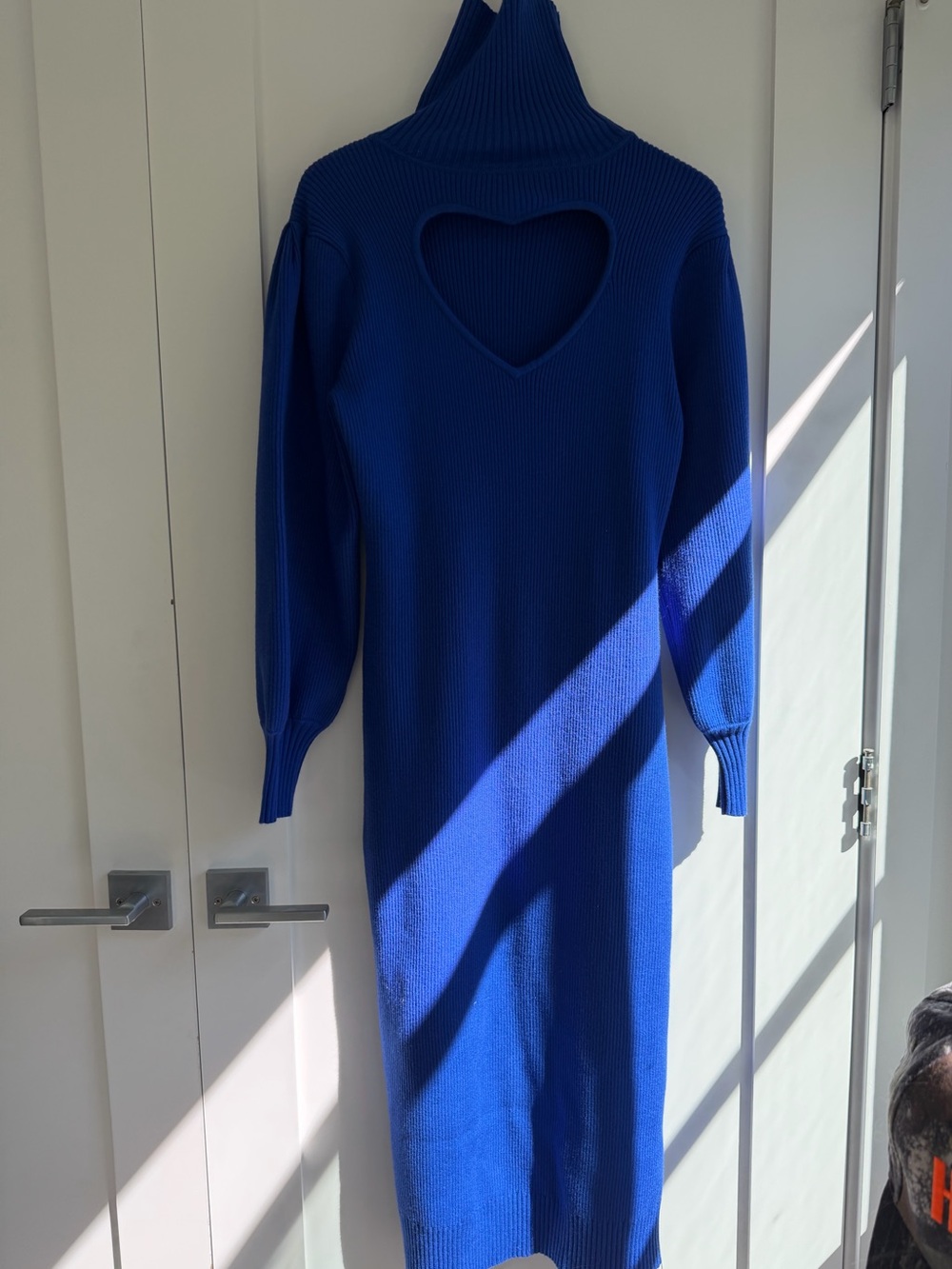 Farm Rio Heart Cutout Turtleneck Midi Dress - Royal Blue
